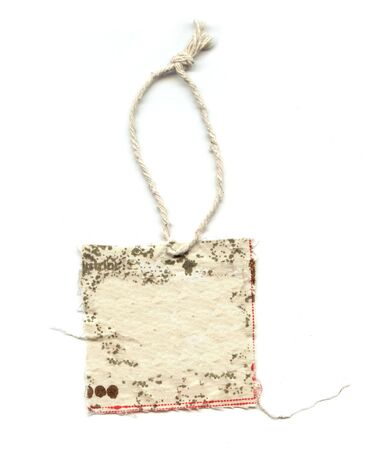 grunge style label tag isolated in white backgroundの写真素材