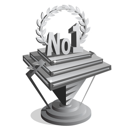 vector illustration of a 3d trophy.のイラスト素材