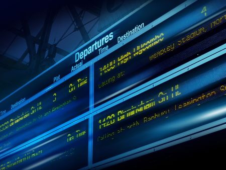 Abstract blur transportation information boardの写真素材