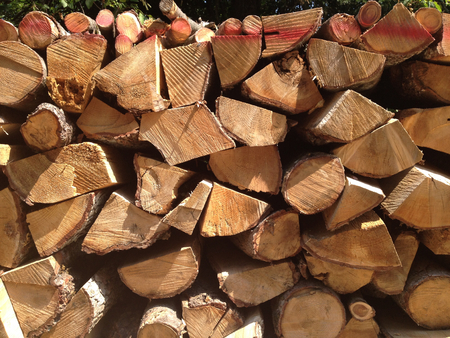 stack of cut woodsの写真素材