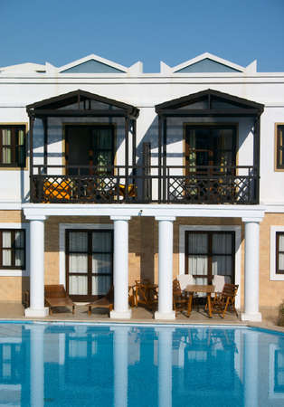 villa and swimming pool in resort
