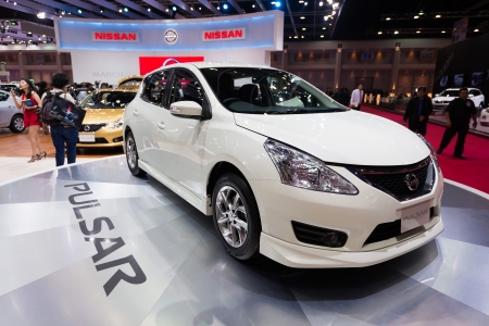 Thailand - March 26 : Nissan Pulsar on display at the 34st Bangkok International Motor Show  on March 26; 2013 in Bangkok, Thailand.のeditorial素材