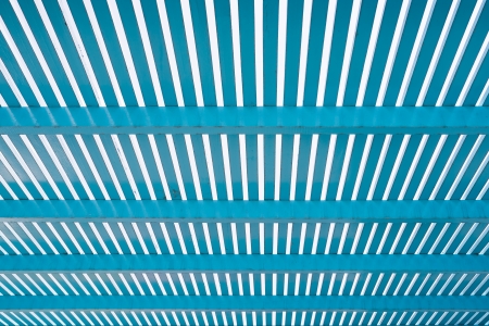 perspective of blue wooden lathの写真素材