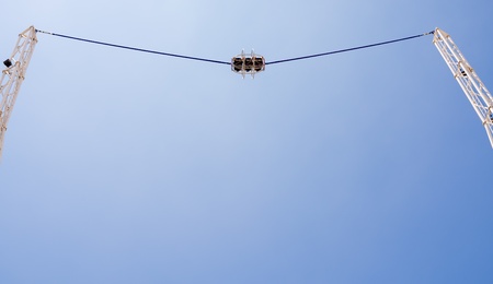 multi seat sling shot exciting amusement rideの写真素材