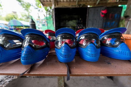 paintball helmet for player safeの写真素材