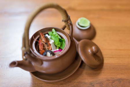 Matsutake Mushi, Traditional Japanese pot soupの写真素材
