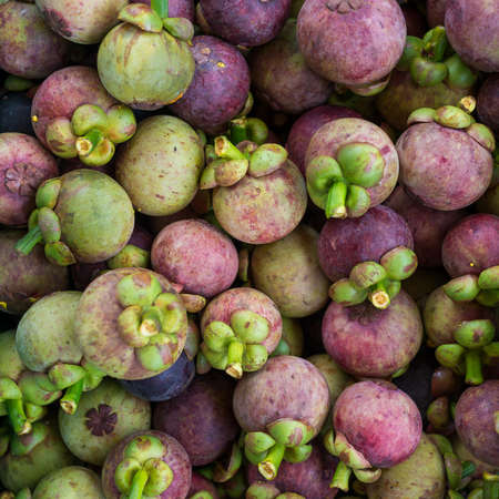 Ripe mangosteens backgroundの写真素材