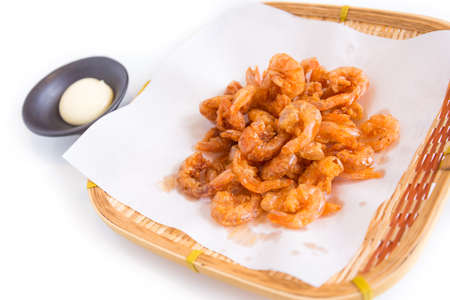 Japanese sweet fried shrimpの写真素材