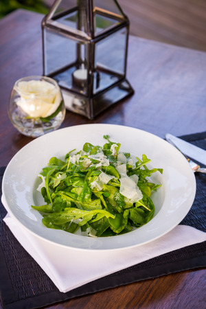 rocket salad sliced cheeseの写真素材