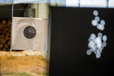 paper gun practice targetの写真素材