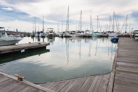 JOMTIEN, THAILAND - MAY 01 : variety of yacht sail boat docking port Ocean Marina at Jomtien beach Pataya May 01, 2015のeditorial素材