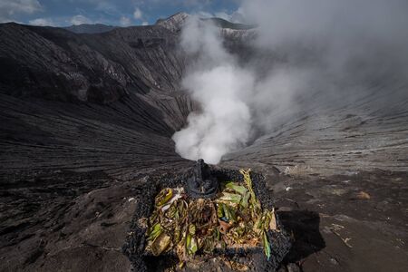 Ganesh statue at the Bromo's volcano cliffの写真素材