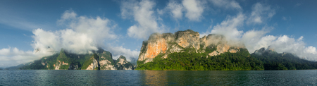 panorama of lime stone mountain island in the seaの写真素材