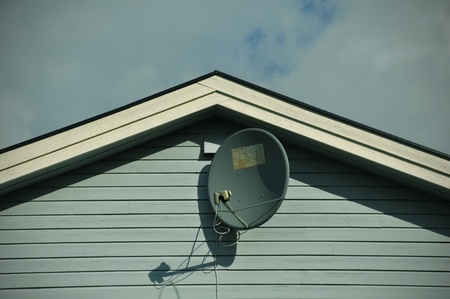 dish on house background in vintage styleのeditorial素材