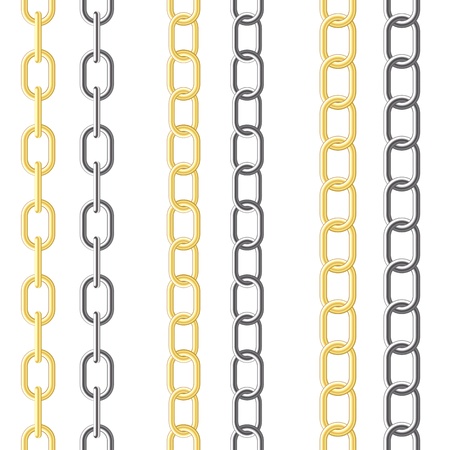 Three kind of different chain on the white