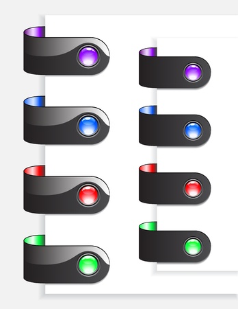 web Bookmarks with black borders for websites isolated on whiteのイラスト素材