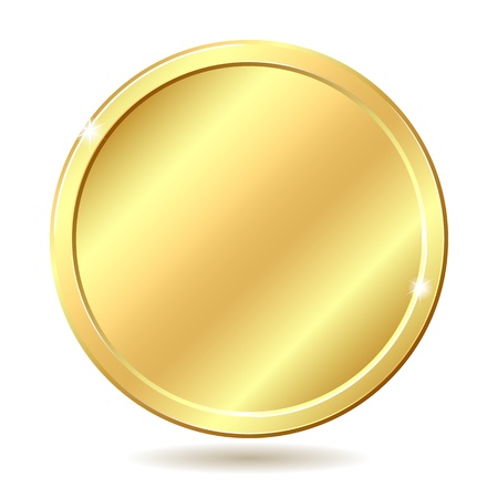 Gold coin illustration isolated on white backgroundのイラスト素材