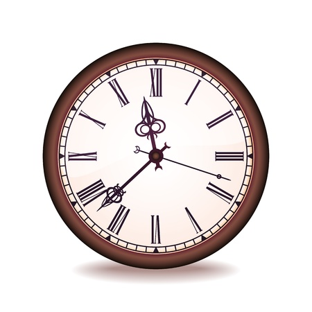Vintage wall clock with the Roman figuresのイラスト素材