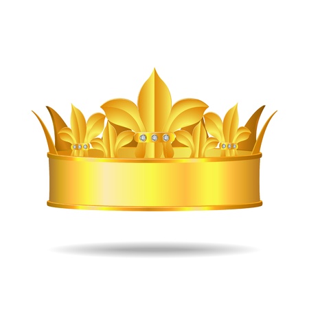 Gold crown with white gemsのイラスト素材