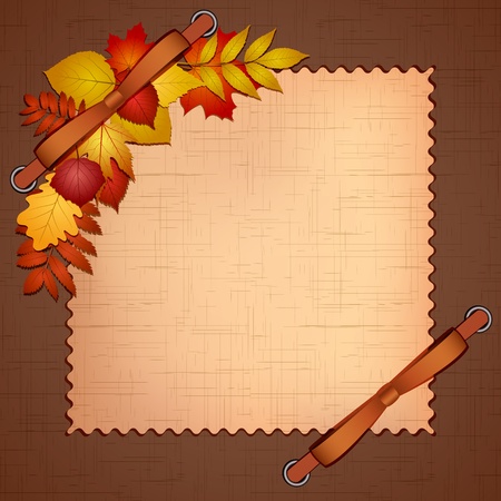 Framework for a photo or invitations with autumn leaves  Vector illustrationのイラスト素材