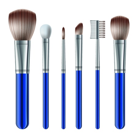 Set of makeup brushes on white background のイラスト素材