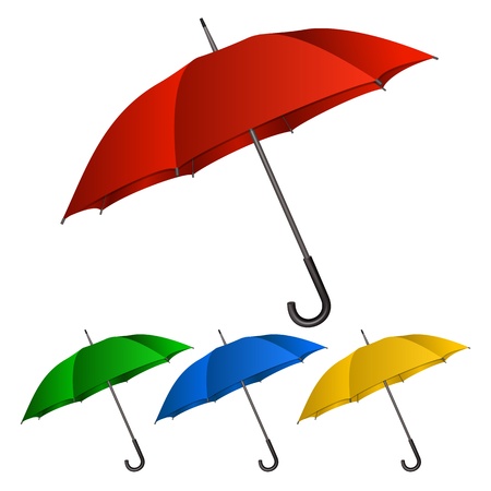 Set of umbrellas on white background のイラスト素材
