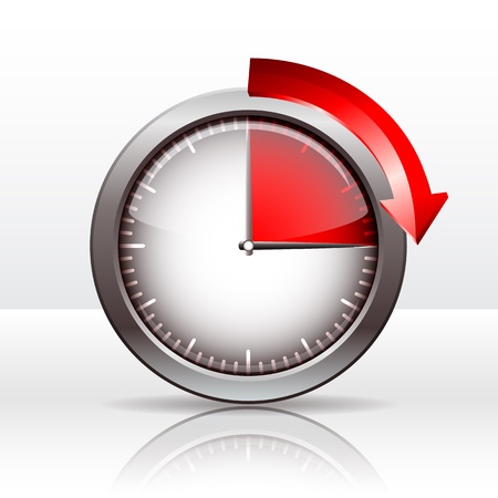Timer clock , 15  minutes  vector illustrationのイラスト素材