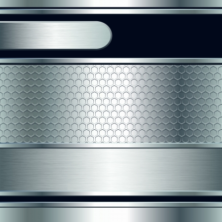 Abstract background, metallic silver banners  Vector illustrationのイラスト素材