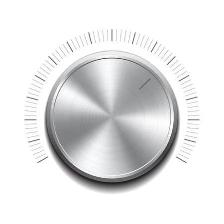 Volume button -music knob with metal texture illustrationのイラスト素材