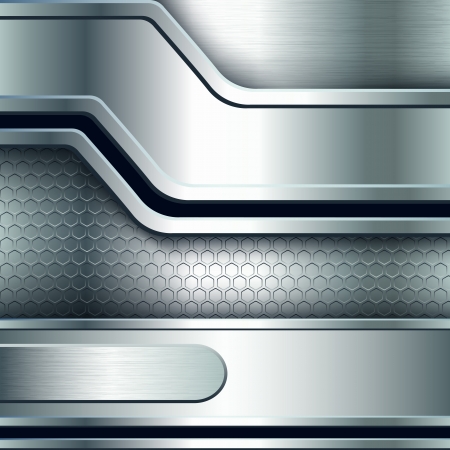 Abstract background, metallic silver banners  Vector illustrationのイラスト素材