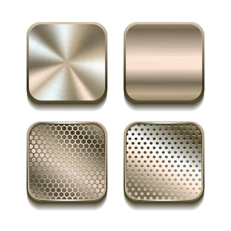 Apps metal icon set illustrationのイラスト素材