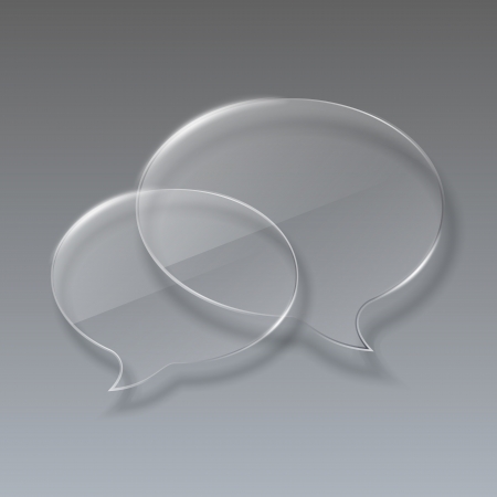 Two Glass bubbles speech on gray background illustrationのイラスト素材