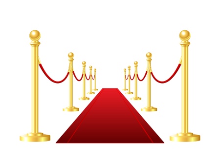 red event carpet isolated on a white backgroundのイラスト素材