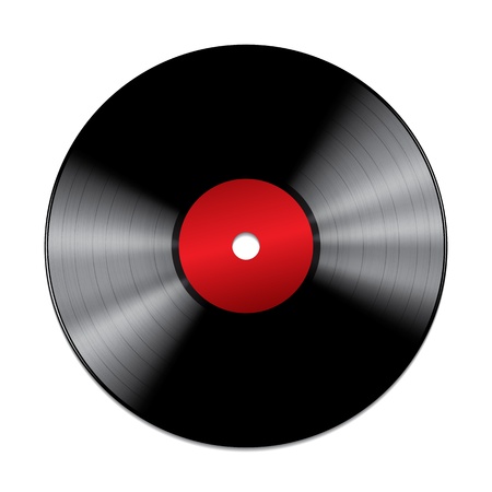 Black vinyl record isolated on white background  Vector illustrationのイラスト素材