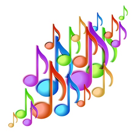 Music note background design illustrationのイラスト素材