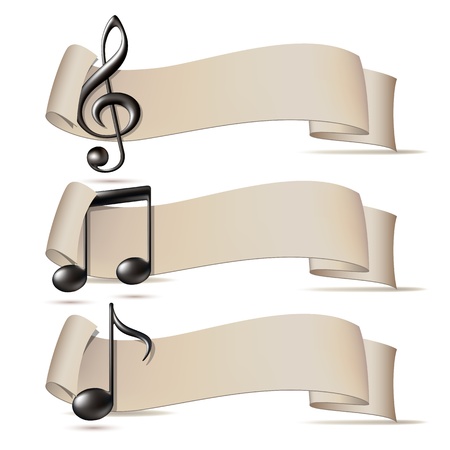 Set of banners with music icons. Vector illustration Set of banners with music icons. Vector illustration