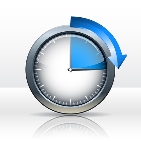 Timer clock , 15  minutes. vector illustrationのイラスト素材