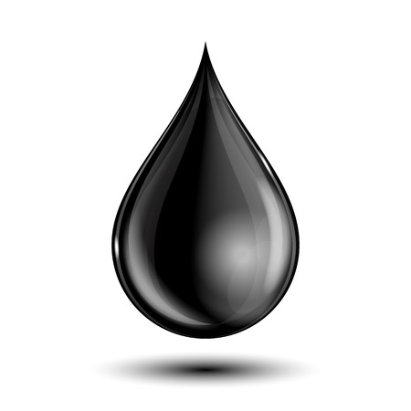illustration of black drop, isolated on white backgroundのイラスト素材