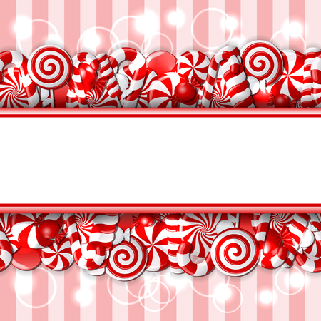 red and white candies. Seamless pattern.のイラスト素材