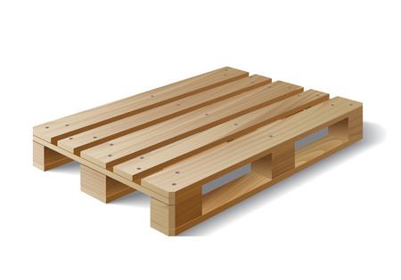 Wooden pallet. Isolated on white. Vector illustrationのイラスト素材