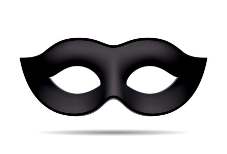 Black carnival mask for masquerade costume. Isolated on white backgroundのイラスト素材
