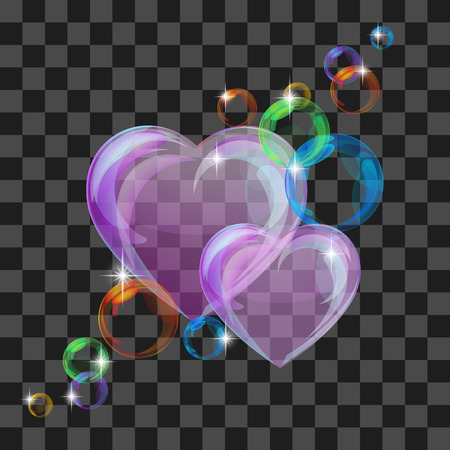 Shiny bubble heartの写真素材