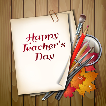 Teacher s Day vector card.のイラスト素材