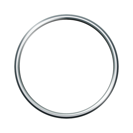 Silver metal ring isolated on white background.のイラスト素材
