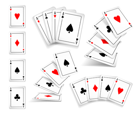 Set of four aces deck of cardsのイラスト素材