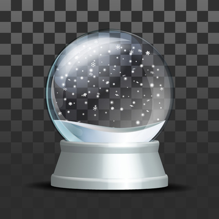 Snow globe with falling snowflakes.のイラスト素材