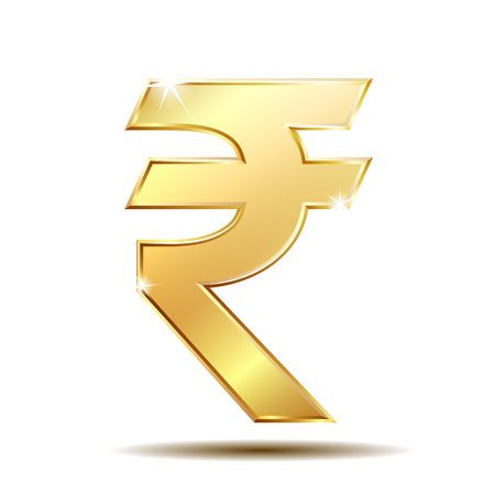 Golden Rupee Currency Iconのイラスト素材