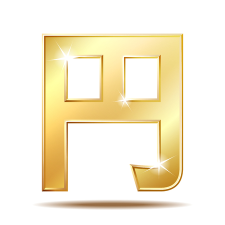 Shiny golden yen symbol in Japanese characterのイラスト素材