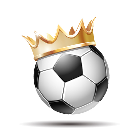 Soccer Ball in Golden Royal Crownのイラスト素材