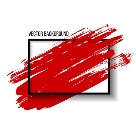 abstract background design with art brush paint stroke and black frameのイラスト素材